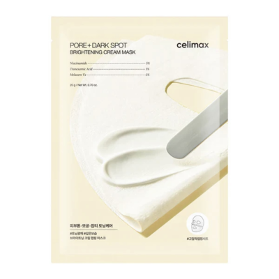 Тканинна кремова маска для освітлення тону шкіри Celimax Pore + Dark Spot Brightening Cream Mask (20 g)