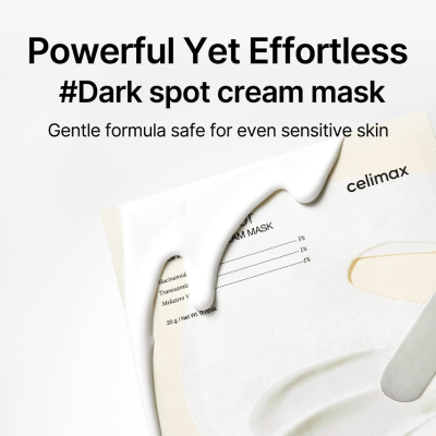 Тканевая кремовая маска для осветления тона кожи Celimax Pore + Dark Spot Brightening Cream Mask (20 g)
