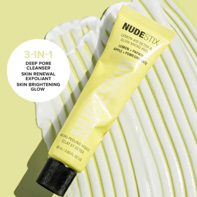 Пилинг-скатка для лица с эффектом микро-пилинга NUDESTIX Nudeskin Lemon-Aid Detox and Glow Micro-Peel 60 ml