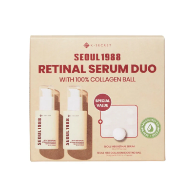Омолаживающий набор для лица K-Secret Seoul 1988 Retinal Serum Duo with 100% Collagen Ball