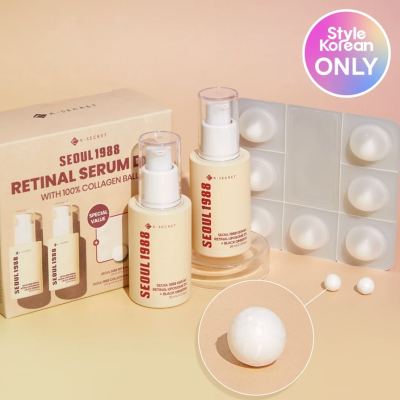 Омолаживающий набор для лица K-Secret Seoul 1988 Retinal Serum Duo with 100% Collagen Ball