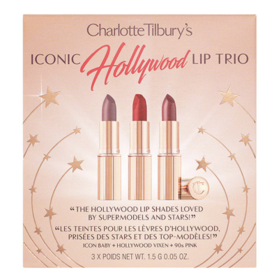 Набор мини-помад Charlotte Tilbury Iconic Hollywood Lip Trio Travel Size
