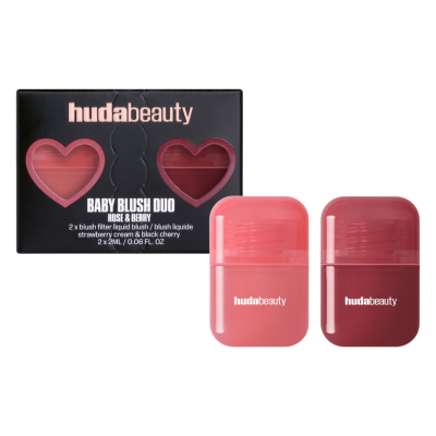 Набір міні-румʼян Huda Beauty Baby Blush Duo (Strawberry Cream, Black Cherry)