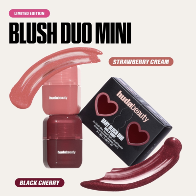 Набор мини-румян Huda Beauty Baby Blush Duo (Strawberry Cream, Black Cherry)