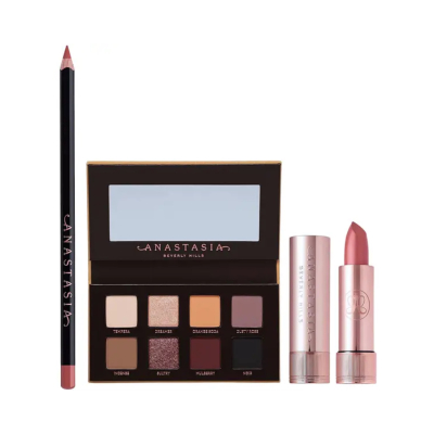 Набор для макияжа Anastasia Beverly Hills Soft Glam Deluxe Trio (помада, карандаш, палетка)