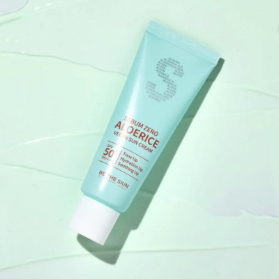 Сонцезахисний крем для чутливої шкіри обличчя Be The Skin Sebum Zero Aloerice Vegan Sun Cream SPF50 (50 ml)