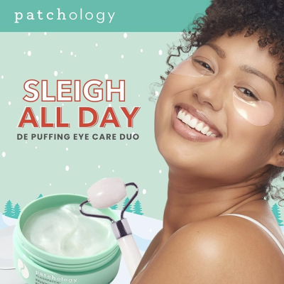 Антивікові патчі з ролером Patchology Sleigh All Day De-Puffing Eye Care Duo 15 пар (30 шт)