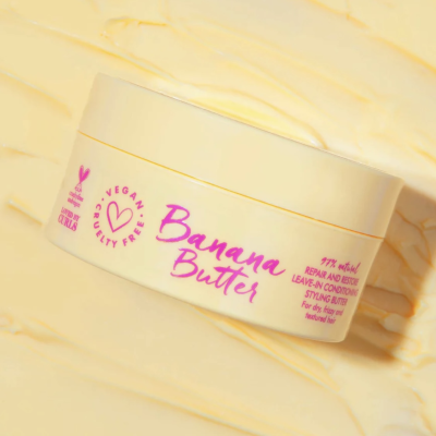 Незмивний кондиціонер для хвилястого волосся Umberto Giannini Banana Leave-In Conditioning Styling Butter 100 ml