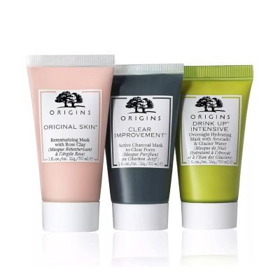 Набір масок для обличчя Origins Mask Trio to Retexturize, Purify and Hydrate 3х15 ml