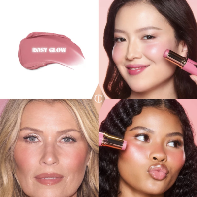 Зволожуючі кремові румʼяна в стіку Charlotte Tilbury Unreal Lip & Cheek Glow Blush Stick (Rosy Glow) 9 g