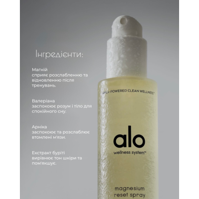 Спрей з магнієм для розслаблення мʼязів Alo Magnesium Reset Spray 95 ml