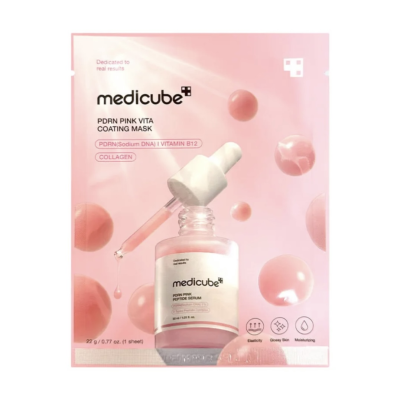 Осветитляющая тканевая маска для лица Medicube PDRN Pink Vita Coating Mask (22g)