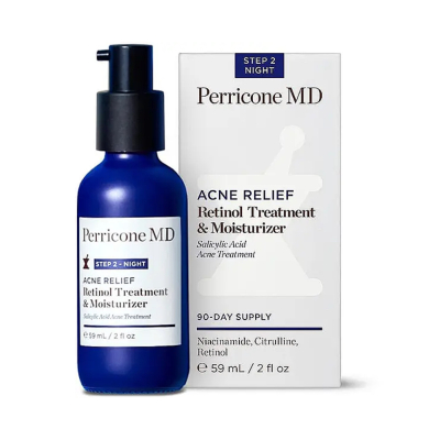 Зволожуюча нічна сироватка з ретинолом для проблемної шкіри Perricone MD Retinol Acne Relief Treatment&Moisturizer 59 ml