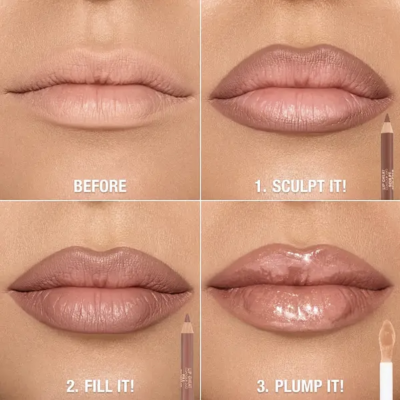 Двойной карандаш для губ Charlotte Tilbury Lip Cheat (Medium) Contour Duo Sculpt + Fill 0.78 g