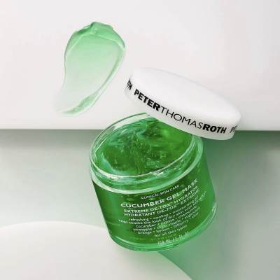 Зволожуюча гелева маска для обличчя та шкіри навколо очей Peter Thomas Roth Cucumber De-Tox Gel Mask 14 ml