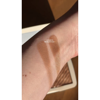 Бронзер з матовим та мерехтливим фінішем Cover Fx Monochromatic Cheek Duo Bronzer Matte+Shimmer (Sunkissed Bronze) 14.5 g