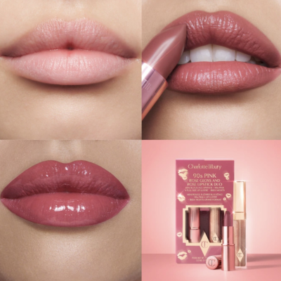 Набор для губ Charlotte Tilbury 90ʼs Pink Rose Gloss & Rose K.i.s.s.i.n.g Lipstick Duo