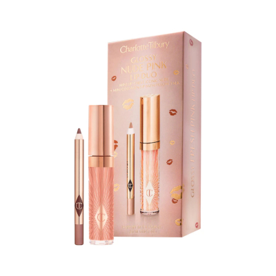 Набір для губ Charlotte Tilbury Glossy Nude Pink Lip Duo (олівець Iconic Nude + блиск Pillow Talk)