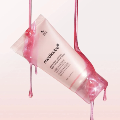 Нічна відновлююча маска-плівка з полінуклеотидами та кофеїном Medicube PDRN Pink Caffeine Night Wrapping Mask 75 ml