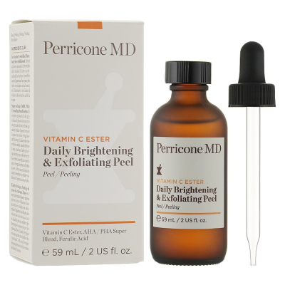 Незмивний освітлюючий та відлущуючий пілінг для обличчя Perricone MD Vitamin C Ester Daily Brightening & Exfoliating Peel 59 ml