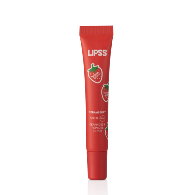 Блиск-ліппер для губ Lipss Ceramides & Peptides Lipper Strawberry Summer (червоний із срібно-червоними блискітками) 10 ml