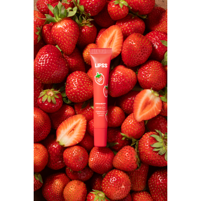Блиск-ліппер для губ Lipss Ceramides & Peptides Lipper Strawberry Summer (червоний із срібно-червоними блискітками) 10 ml