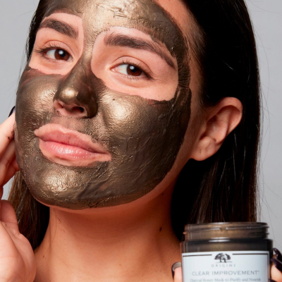 Очищуюча маска для обличчя з пензликом для нанесення Origins Clear Improvement Charcoal Honey Mask to Purify and Nourish 15 ml Travel Size