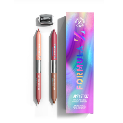 Набір олівців для губ Formula Cosmetics Happy Stick Duo Lip Liner Squad + Artistry Sharpener 2х0.5g