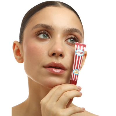 Блиск-ліппер для губ Lipss Ceramides & Peptides Lipper Popcorn (рожевий з блискітками) 9 ml