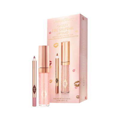 Набір для губ Charlotte Tilbury Glossy Nude Pink Lip Duo (олівець Pillow Talk + блиск Refresh Rose)