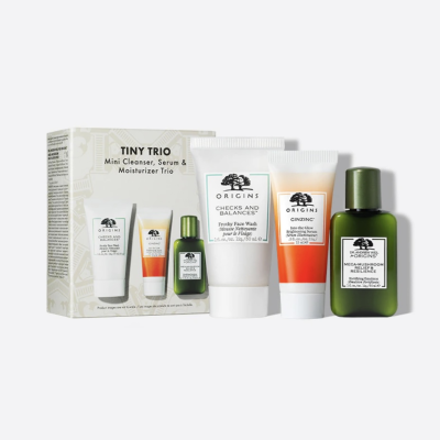 Набір для догляду за обличчям Origins Tiny Trio Mini Cleanser, Serum&Moisturizer Trio