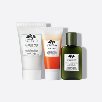 Набір для догляду за обличчям Origins Tiny Trio Mini Cleanser, Serum&Moisturizer Trio