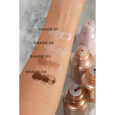 Увлажняющий хайлайтер-молочко для лица и тела Rhode Highlight Milk Multipurpose Luminizer (02 Pearly Champagne) 65 ml