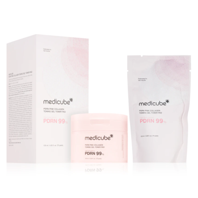 Тонизирующие гелевые педы с полинуклеотидами и коллагеном Medicube PDRN Pink Collagen Toning Gel Pad (70 шт) 120 ml