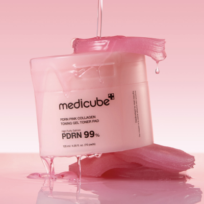 Тонізуючі гелеві педи з полінуклеотидами та колагеном Medicube PDRN Pink Collagen Toning Gel Pad (70 шт) 120 ml