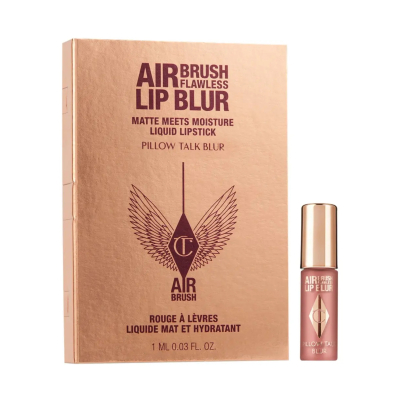 ПОДАРУНОК! Рідка помада для губ Charlotte Tilbury Airbrush Flawless Matte Lip Blur Liquid Lipstick (Pillow Talk Blur) 1 ml Mini